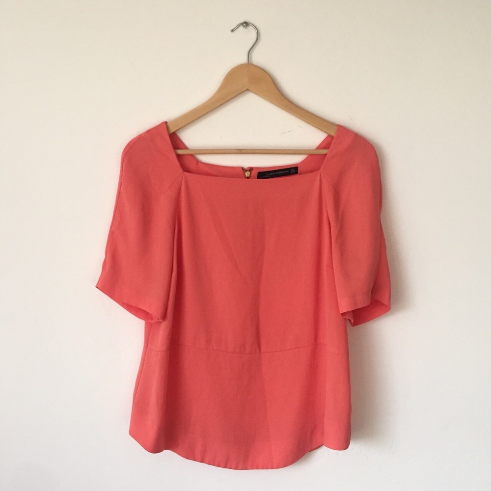 Zara coral colored top